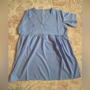 NEW ZENANA LIGHT BLUE BABYDOLL BLOUSE